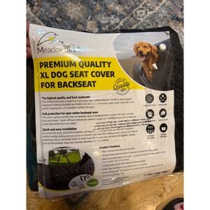 Meadowlark XL Dog Seat Cover for Backseat Waterproof Heavy Duty Quilted Black